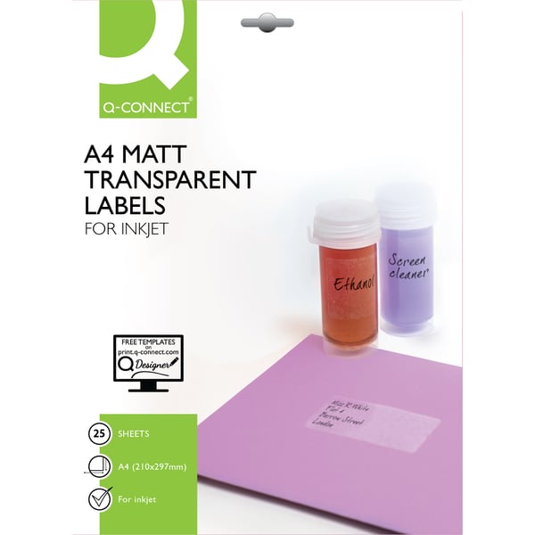 Miniatyrbillede 1 af 2: Q-CONNECT KF00228 print etiket Transparent