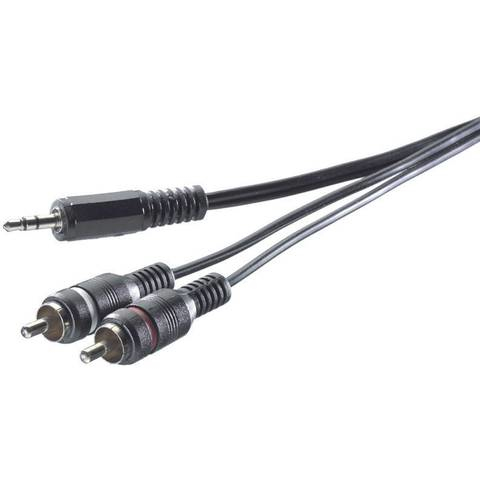 SpeaKa Professional SP-7869916 ljudkabel 5 m 2 x RCA 3,5mm Svart SpeaKa Professional SP-7869916 ljudkabel 5 m 2 x RCA 3,5mm Svart