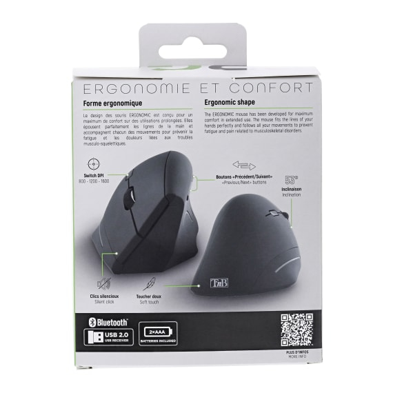 T'nB MWERGOVBT hiiri Oikeakätinen Bluetooth + USB Type-A 1600 DPI
