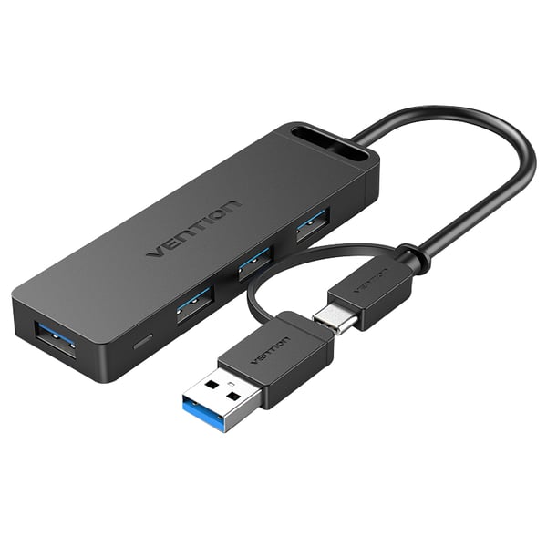 Vention CHTBB keskitin USB 3.2 Gen 1 (3.1 Gen 1) Type-A + Type-C 5000 Mbit/s Musta