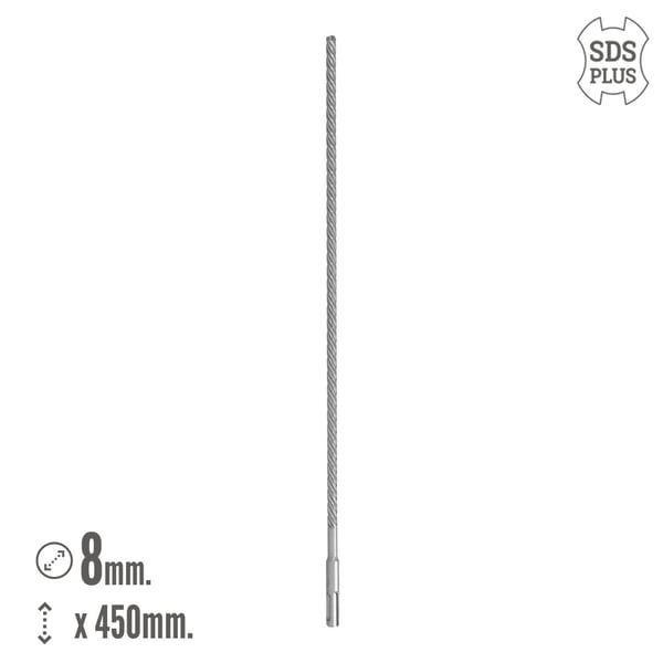 Wolfpack Broca Sds Plus 8 Filos Cortantes Especial Para Hormigon Armado Ø 8 x 450 mm.