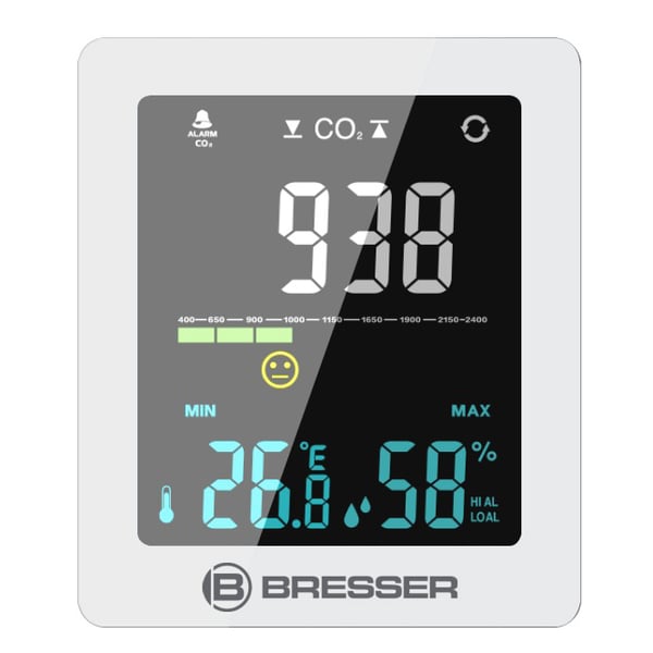 Bresser Optics 7004020GYE000 måler til luftkvalitet Hvid