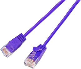 SLIM Patchcords SLIM-L-UU-K6A 1.5 VT netværkskabel Violet 1,5 m Cat6a U/UTP (UTP)