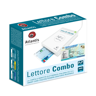 Atlantis Land Combo CIE 3.0 + CNS/CRS/TS smartcard læser Indendørs USB USB 2.0 Hvid