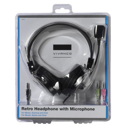 Miniatyrbild 3 av 4: Vivanco 36652 hörlur och headset Kabel Huvudband Musik/vardag Svart, Silver
