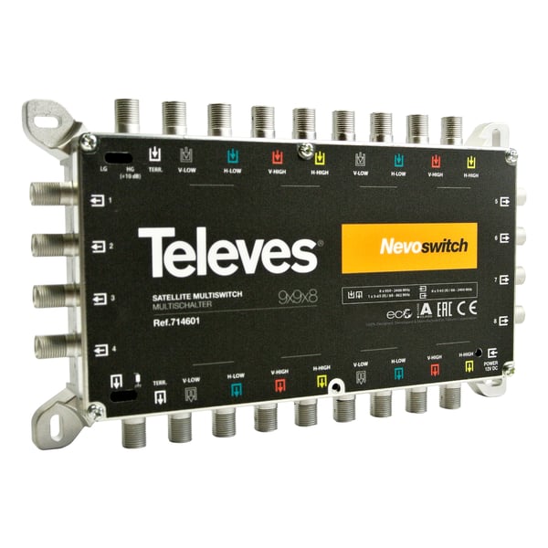 Miniatyrbild 2 av 2: Televes 714601 multiswitch för satellit-tv 9 ingångar 17 utgångar
