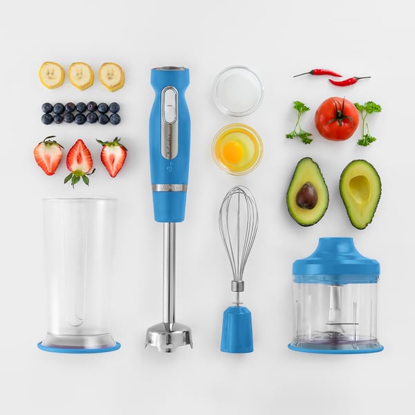 Miniatyrbillede 20 af 24: Sencor SHB 4462BL-EUE3 blender 0,7 L Nedsænkning blender 1000 W Blå, Rustfrit stål
