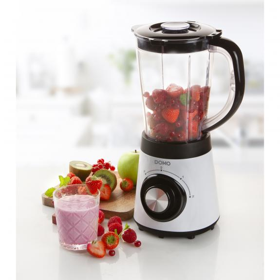 Domo DO9203BL blender 1,5 L Bordplade blender 500 W Sort, Hvid