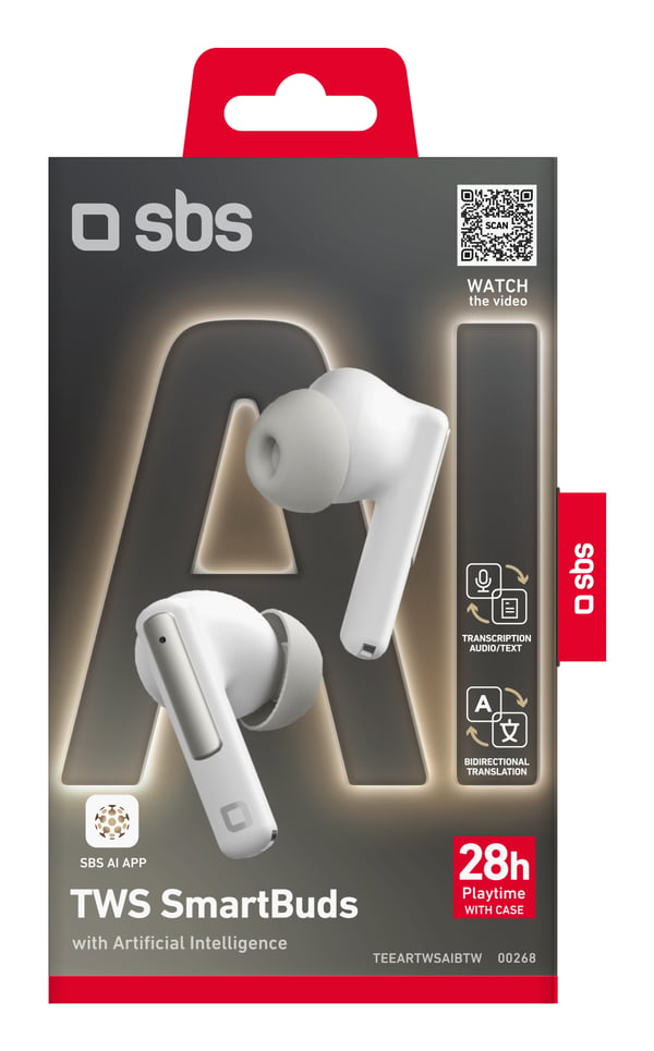 SBS TEEARTWSAIBTW hovedtelefoner/headset True Wireless Stereo (TWS) I ørerne Opkald/musik Hvid