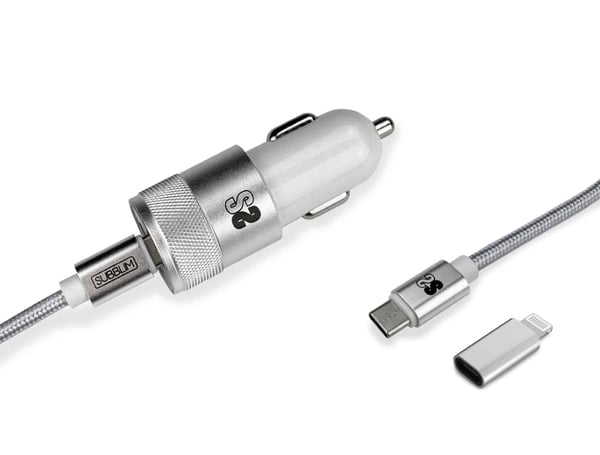 Miniatyrbillede 5 af 5: SUBBLIM SUBCHG-5CPD10 oplader til mobil enhed Smartphone Sølv Cigartænder, USB Hurtig opladning Automatisk