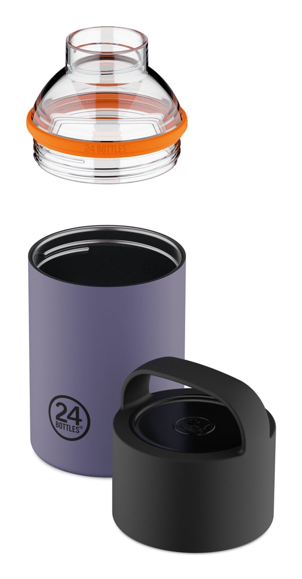 Miniatyrbillede 2 af 2: 24Bottles Spin Dagligt forbrug 480 ml Rustfrit stål Sort, Lilla