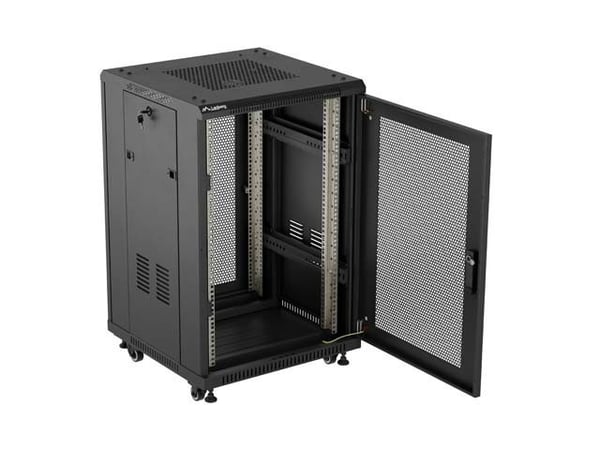 Lanberg FF01-6618-23B stativ 18U Fritstående reol Sort