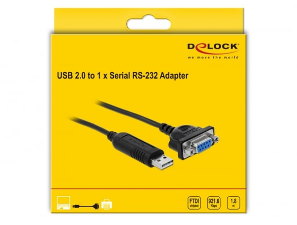 Delock Kabel seriell - USB (M) till DB-9 (W)