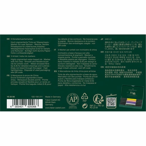 Faber-Castell 162006 märkpennor 5 styck Blandade färger
