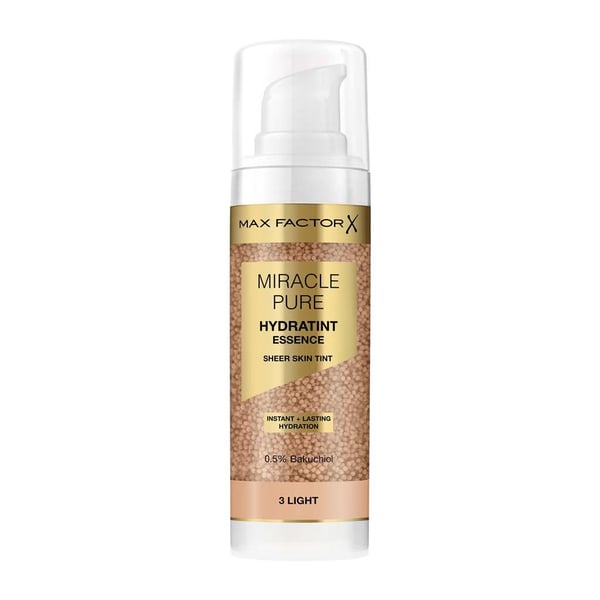 Max Factor Miracle Pure Hydratint Essence 30 ml Pumpeflaske Væske 3 Light Max Factor Miracle Pure Hydratint Essence 30 ml Pumpeflaske Væske 3 Light
