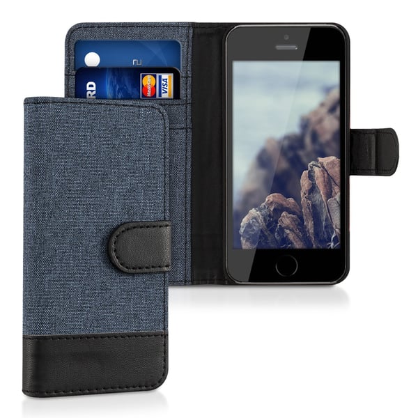 kwmobile 35222.17 mobiltelefon etui 10,2 cm (4") Tegnebogsetui Sort, Blå