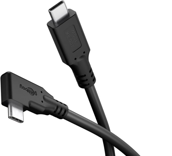 Goobay 79430 USB-kabel 1 m USB C 40 Gbit/sek. 100 W Sort