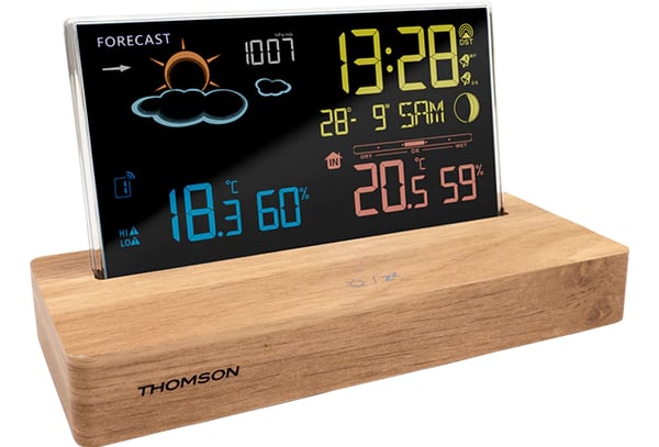 Pikkukuva 6 / 7: Thomson CT610 digitaalinen sääasema Puu LCD AC/Akku