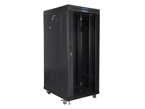 Lanberg FF01-8027-12BL stativ 27U Fritstående reol Sort