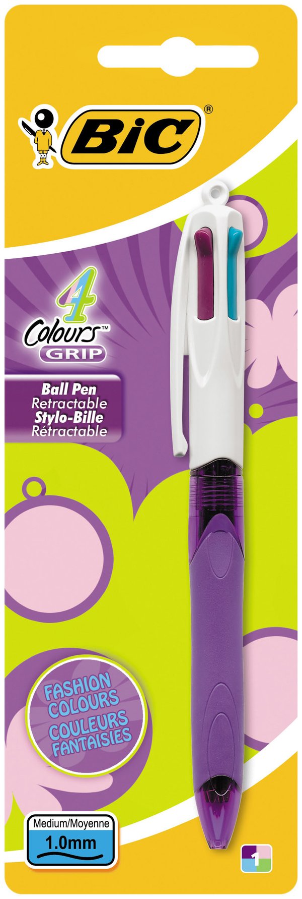 BIC 3086123249936 rollerballpennor Blå, Rosa, Lila, Gul 1 styck