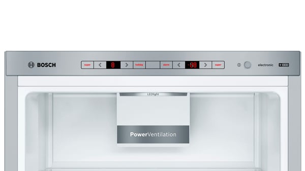 Miniatyrbild 3 av 5: Bosch Serie 6 KGE398IBP kombinerad kyl/frys Fristående 343 l Rostfritt stål