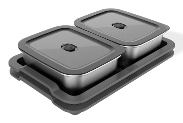 Weber 3400220 matburkar Rektangulär Container Svart, Rostfritt stål 2 styck