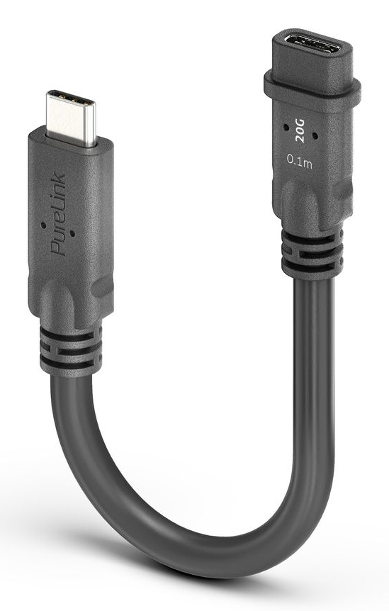 Miniatyrbillede 1 af 2: PureLink PureInstall MicroX4 USB-kabel USB4 Gen 2x2 0,1 m USB C 20 Gbit/sek. 240 W Sort