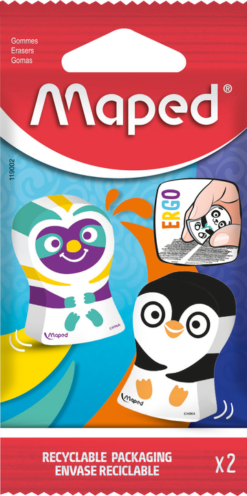 Maped Ergo Fun viskelæder Flerfarvet 2 stk