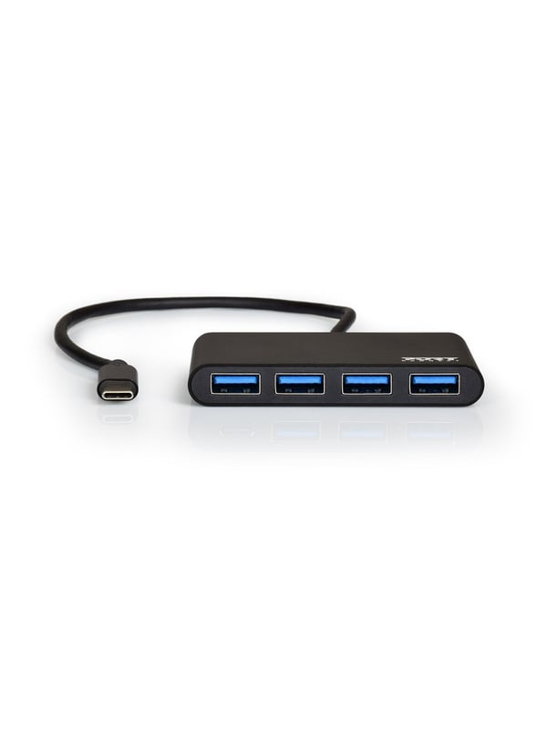 Port Designs 900123 keskitin USB 3.2 Gen 1 (3.1 Gen 1) Type-C 5000 Mbit/s Musta