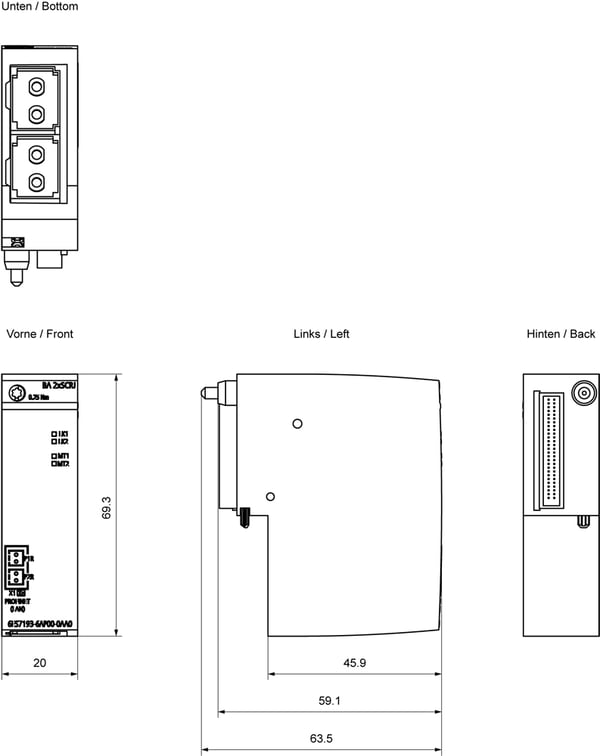 Miniatyrbillede 5 af 5: Siemens 6ES71936AP000AA0 6ES7193-6AP00-0AA0 SPS-Busadapter
