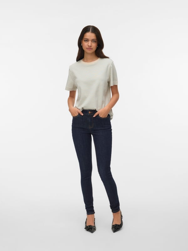 Vero Moda AWJADA T-Shirt,10304587,S Rund krave Kort ærme Bomuld