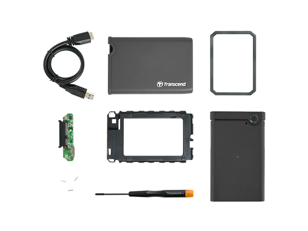 Transcend TS0GSJ25CK3 Hölje för lagringsenheter HDD- / SSD kabinett Grå 2.5"