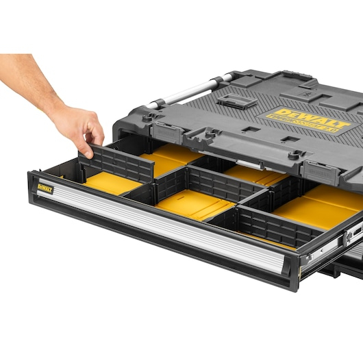 DeWALT DWST08520-1 værktøjskasse og kasse Metal, Plast Sort, Rustfrit stål, Gul