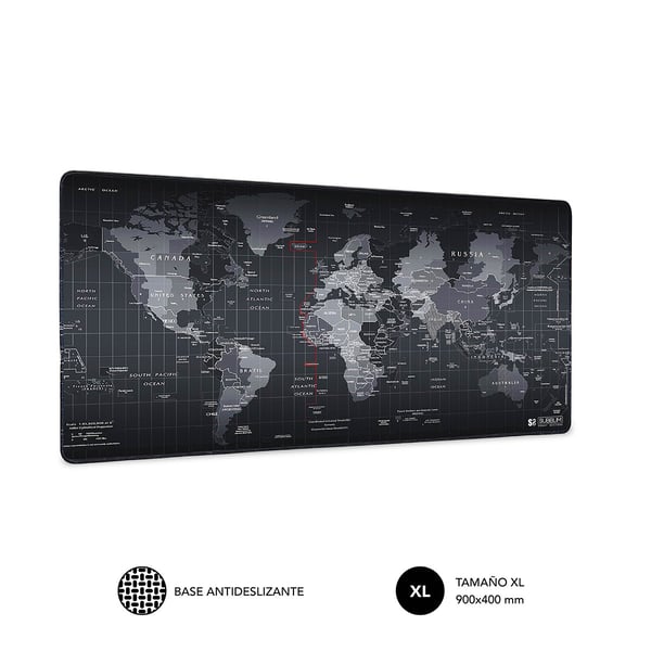 SUBBLIM Mousepad World XL Spelmusmatta Svart