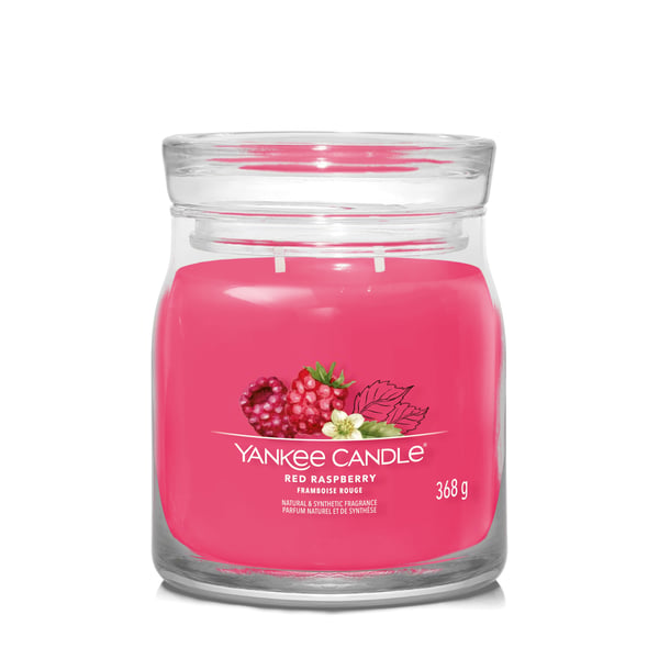 Miniatyrbillede 1 af 3: Yankee Candle Red Raspberry vokslys Rund Hindbær Rød 1 stk