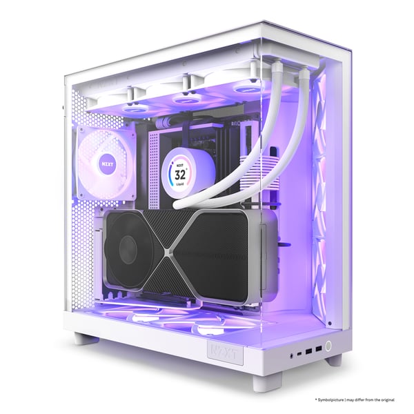 Miniatyrbillede 5 af 18: NZXT H6 Flow RGB Midi Tower Hvid