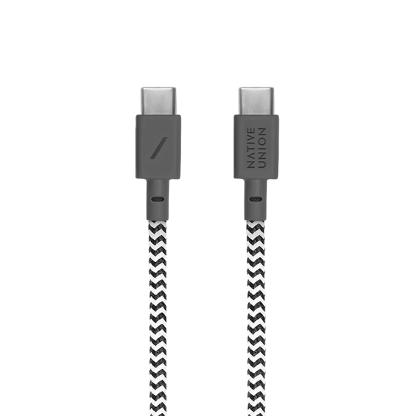 Native Union BELT-C-ZEB-2-NP USB-kaapeli 1,2 m USB C Musta, Valkoinen