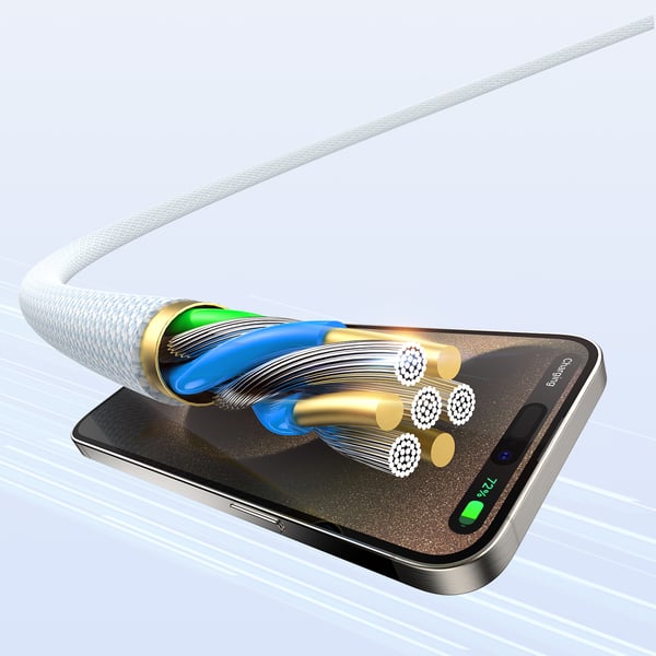 Miniatyrbillede 4 af 9: DUDAO L6C USB-C to 60W PD 2m hvid - Digital/Daten USB-kabel USB C