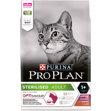 Miniatyrbild 1 av 2: Purina Sterilized Adult 1+ torrfoder till katt 3 kg Vuxen Anka, Lever