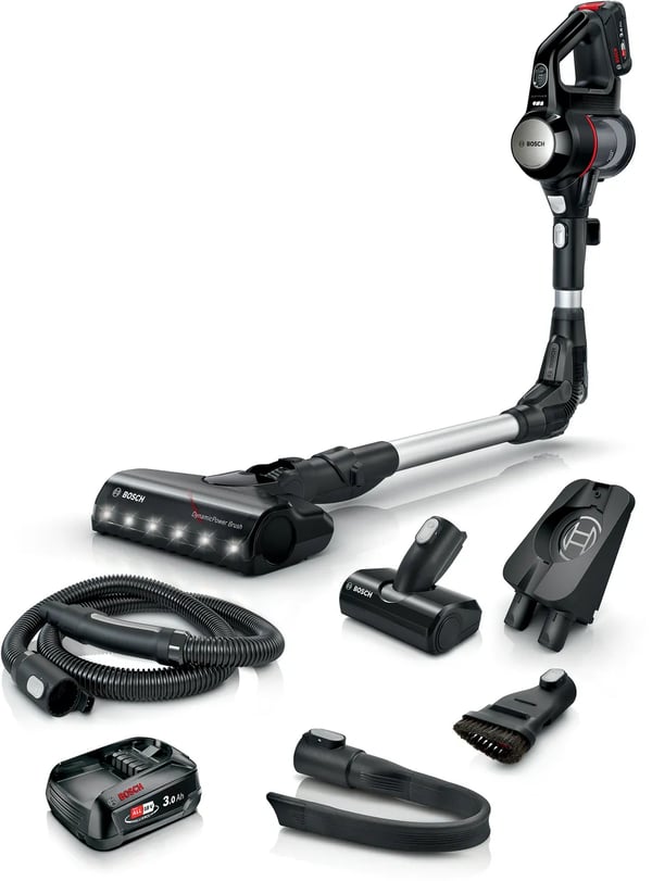 Bosch BCS712E upprättstående dammsugare och elektrisk sopborste Skaftdammsugare Batteri Utan påse 0,3 l Svart 3 Ah
