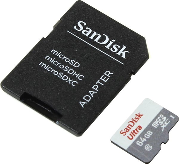 Miniatyrbillede 2 af 2: SanDisk Ultra MicroSDXC 64GB UHS-I + SD Adapter Klasse 10