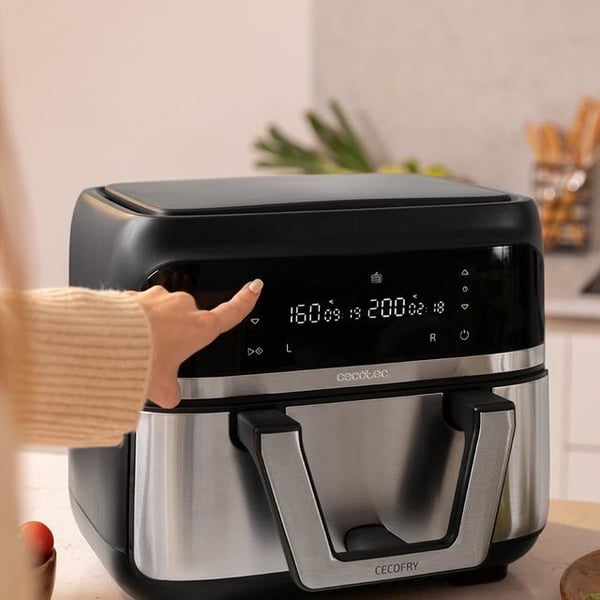 Miniatyrbild 10 av 11: Cecotec Cecofry Dual 9000 Single 9 l Fristående 2850 W Varmluftsfritös Svart, Rostfritt stål