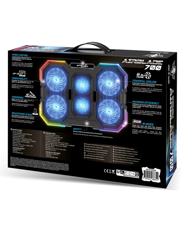 Miniatyrbillede 3 af 3: Spirit of Gamer SOG-VE700RGB køling til laptop 25,4 cm (10") Sort