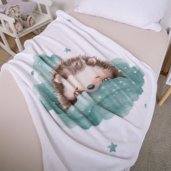 Miniatyrbild 3 av 6: HERDING Kleiner Igel pläd 75 x 100 cm Polyester Brun, Grön, Vit