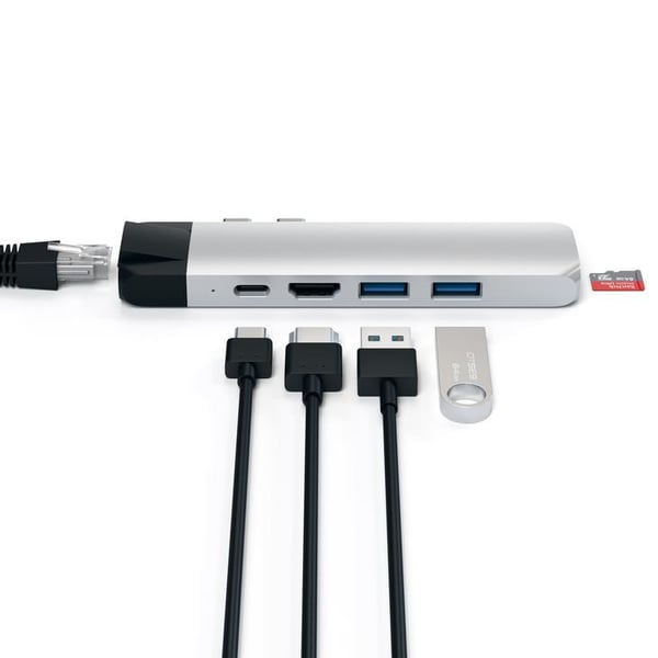 Miniatyrbillede 2 af 7: Satechi ST-TCPHES dockingstation USB 3.2 Gen 1 (3.1 Gen 1) Type-C Sølv