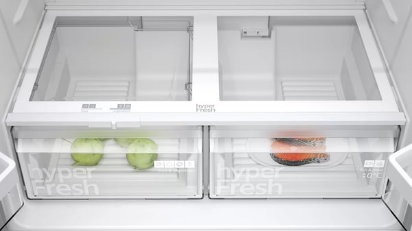 Miniatyrbillede 3 af 9: Siemens iQ300 KF96NVPEA side-by-side køle-fryseskab Fritstående 605 L Sølv