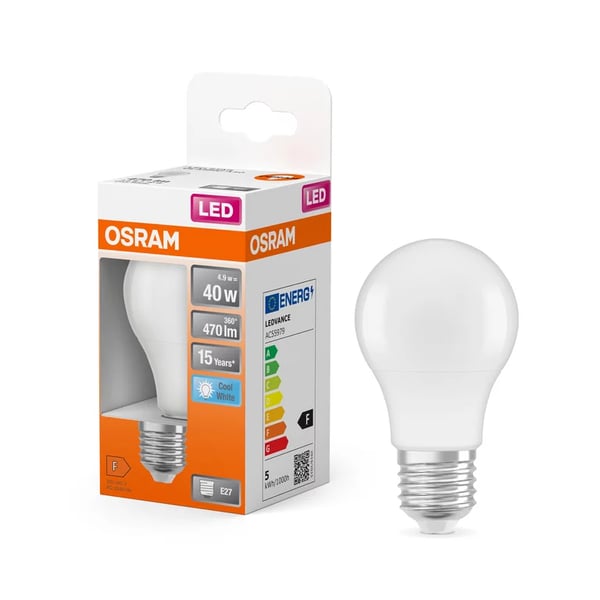 LEDVANCE 4058075304178 LED-lampe Kold hvid 4000 K 4,9 W E27 F