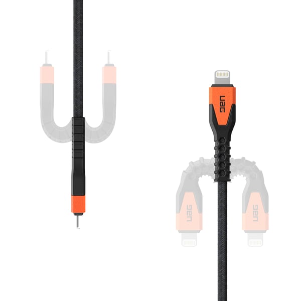 Miniatyrbillede 7 af 8: Urban Armor Gear UAG Rgd Kvlr USBC-Ltng Cbl 5ft Black/Ora 1,5 m Sort, Orange