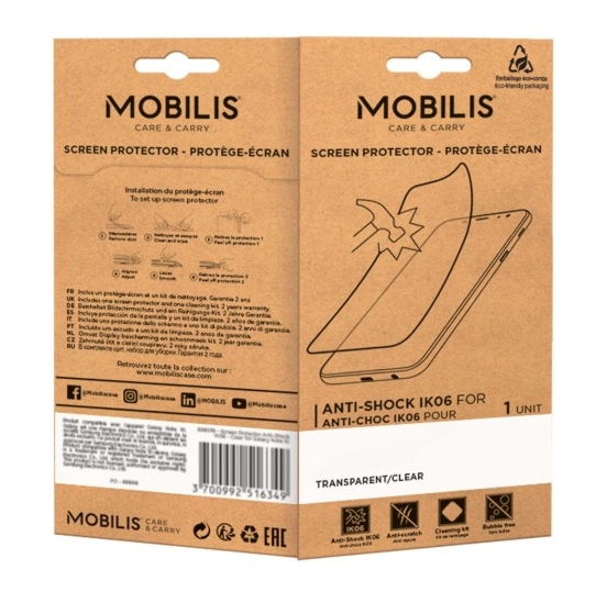 Miniatyrbillede 2 af 2: Mobilis Skærmbeskytter Anti-Shock IK06 Klar til iPhone15/15Pro