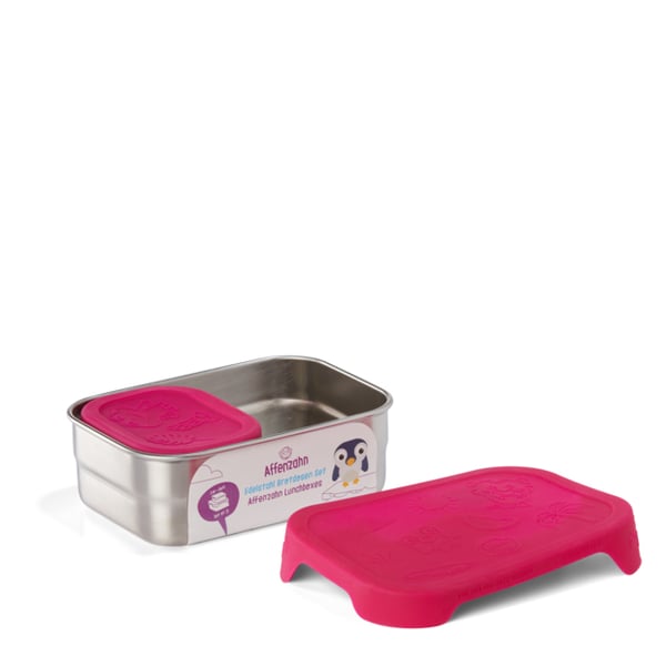 Affenzahn Owl Lunchlåda Silikon, Rostfritt stål Rosa 1 styck